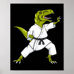 Rolig Karatesaurus T-rex Dinosaur Karate Samurai D Poster