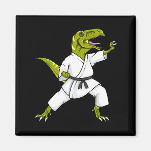 Rolig Karatesaurus T-rex Dinosaur Karate Samuraj D Magnet