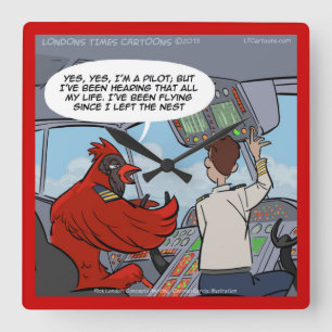 Rolig Kardinal Jetpilot Väggur