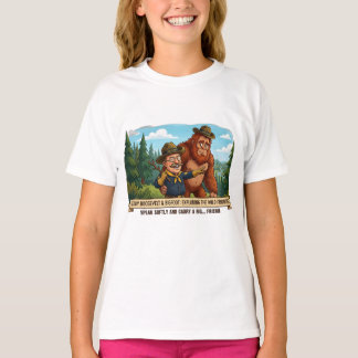 Rolig karikatyr av Teddy Roosevelt och Bigfoot - N T Shirt