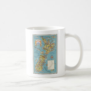 Rolig karta av nyazeeländskt kaffemugg