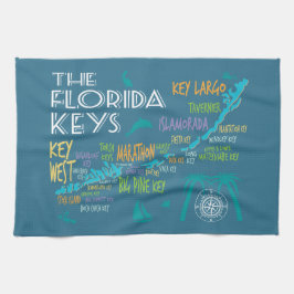 Rolig karta för Florida nycklar av öarna Kökshandduk