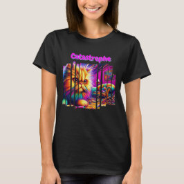 Rolig Katastrof Färgrik Psykedelisk Konst Slogan T Shirt