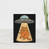 Rolig katt alien rymdskepp Ufo Kitty Sci 