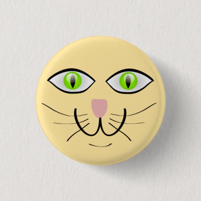 Rolig katt ansikts serie-29034 knapp (Framsida)