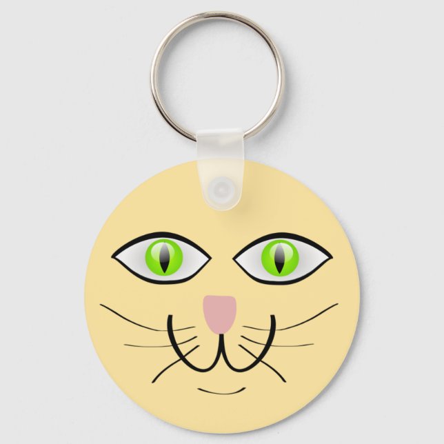 Rolig katt ansikts serie-29034 nyckelring (Framsida)