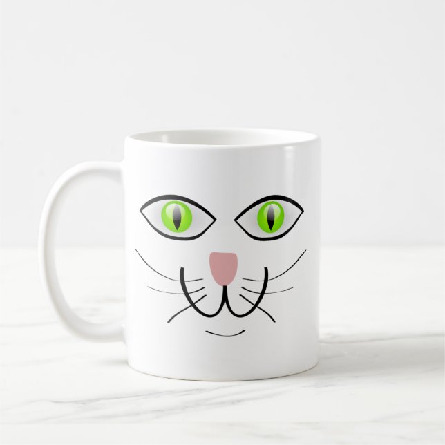 Rolig katt ansikts tecknad-29034 kaffemugg (Vänster)