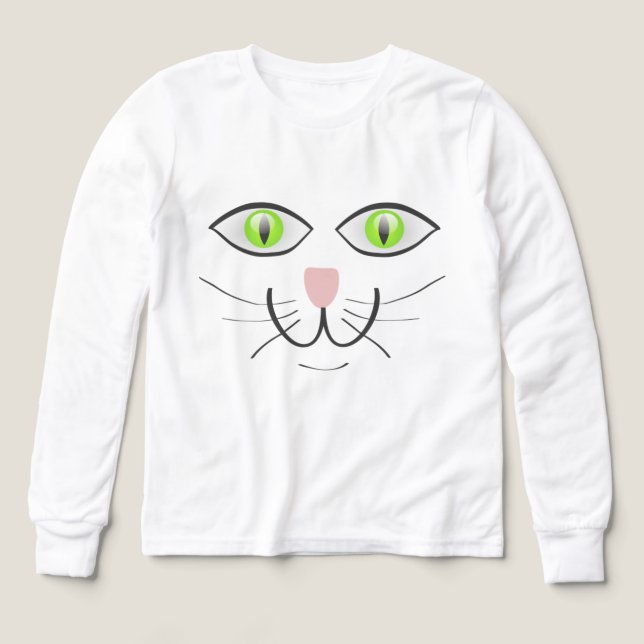 Rolig Katt Ansikts Tecknad-29034 T Shirt (Design framsida)