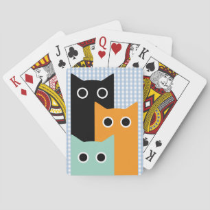 Rolig Katt, Blå Gingham Casinokort