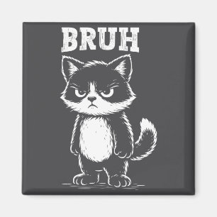 Rolig Katt Bruh Meme Sarksast Djur Cool Katt L Magnet