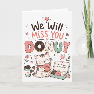 Rolig katt Donut Avsked Kollega Pensionärsgåva Kort