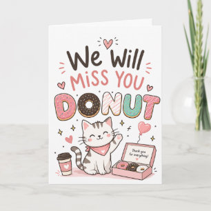Rolig katt Donut Avsked Kollega Pensionärsgåva Kort