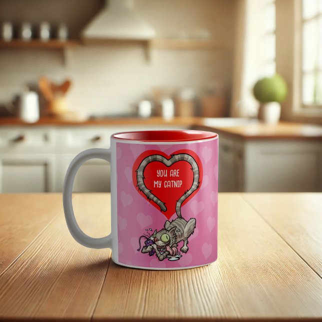 Rolig katt, du är min katnipps Alternativ valentin Två-Tonad Mugg (Skapare uppladdad)