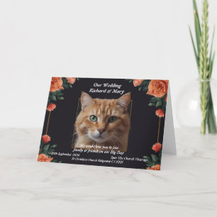 Rolig katt elegans bröllopsinbjudan inbjudan