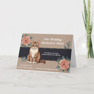 Rolig katt elegans bröllopsinbjudan inbjudan