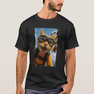 Rolig Katt Fallskärmshoppning Dykare Djurfantast Z T Shirt