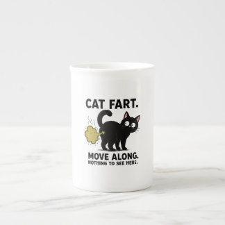Rolig Katt Fjärt Rör Er Inget Att Se Här Benporslin Mugg