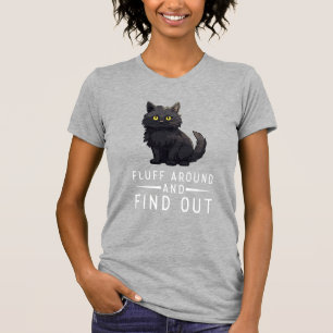 Rolig Katt Fluff Runt Och Ta Reda På Katt Djur Äls T Shirt