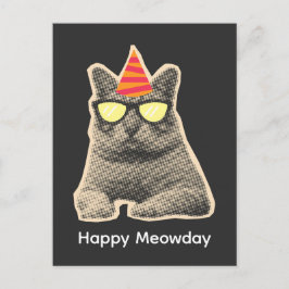Rolig katt födelsedag vykort