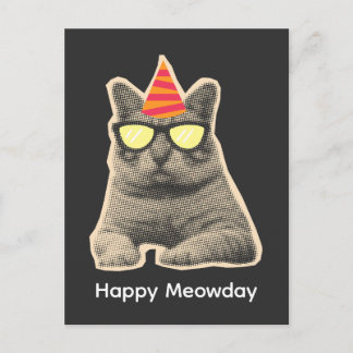 Rolig katt födelsedag vykort