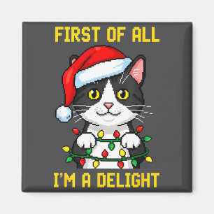 Rolig Katt Först Och Främst Är Jag En Glädje Retro Magnet