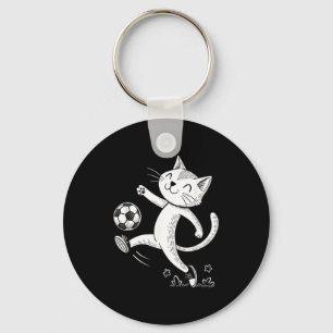 Rolig katt fotboll - kattälskare  nyckelring