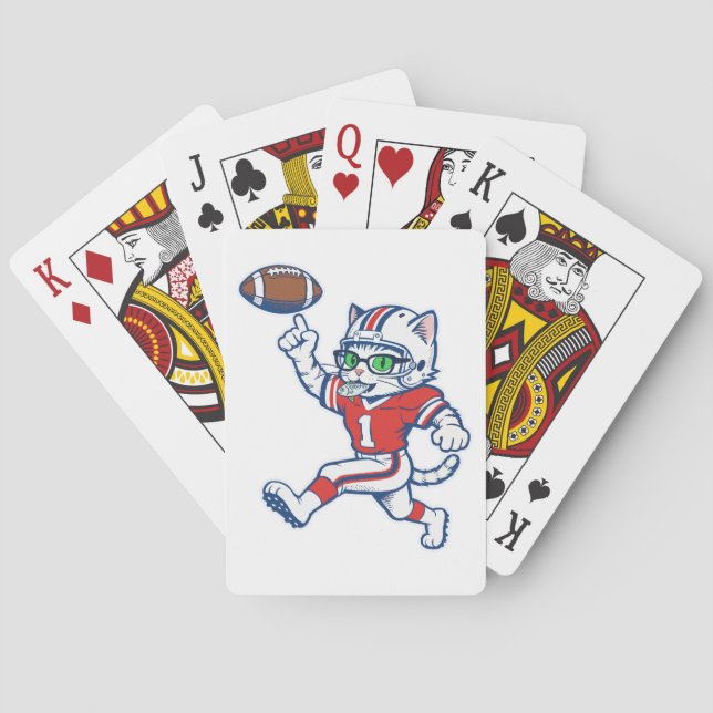Rolig katt fotbollsspelare casinokort (Baksidan)