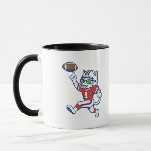 Rolig katt fotbollsspelare mugg