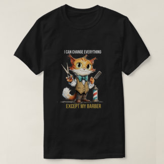 Rolig Katt Frisör T-Shirt
