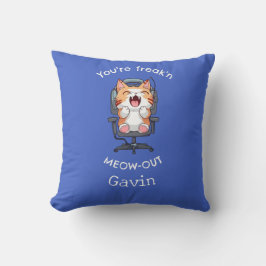 Rolig Katt Galen Meow Ut Kudde