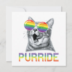 Rolig Katt Gay Pride Regnbåge Solglasögon HBTQ Inbjudningar