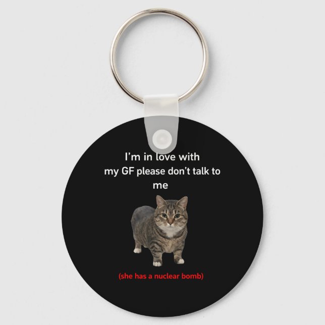 Rolig Katt GF Relation Humor Citat Nyckelring (Framsida)