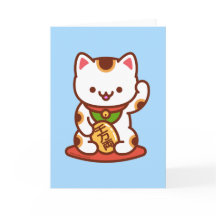 Rolig katt gratulationskort: MANEKI-NEKO