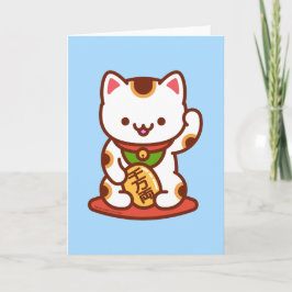 Rolig Katt Gratulationskort: MANEKI-NEKO Kort