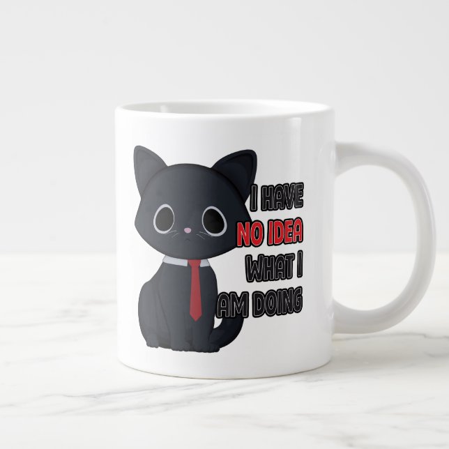 Rolig Katt Har Ingen Aning Specialmugg Jumbo Mugg (Höger)