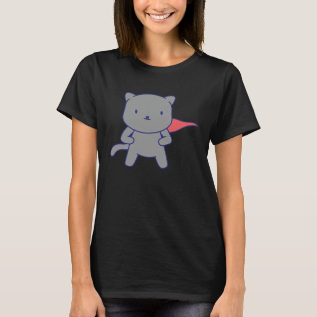 rolig katt hjälte t shirt (Framsida)