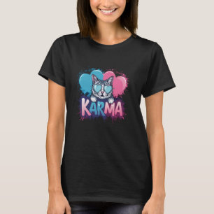 rolig Katt hjärta, Karma, för katt älskare barn fl T Shirt