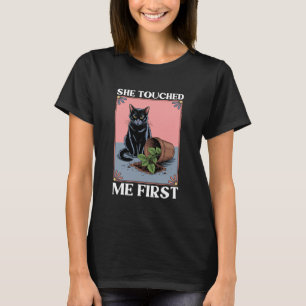 Rolig Katt Hon Rörde Mig Först Växt Katter Kisse K T Shirt
