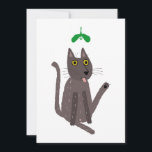 Rolig Katt Humor Julkort<br><div class="desc">Njut av lite höjdhumor med denna roliga och fräcka kattdesign.  Originalkonst av Nic Squirrell. Ändra texten på baksidan för att anpassa.</div>