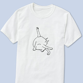 Rolig katt humor Linje konst T Shirt