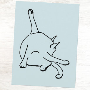 Rolig katt-humor vykort