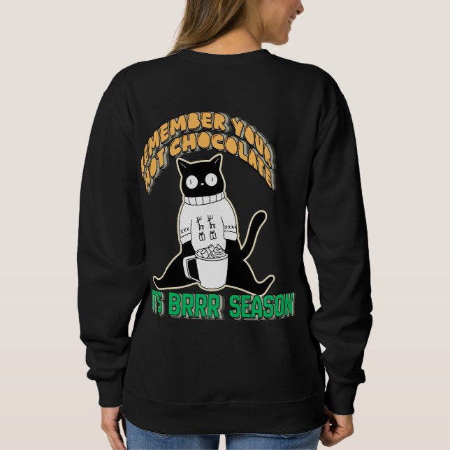 Rolig katt i sweatshirt  t shirt (Baksida)