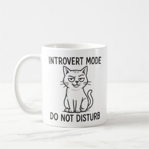 Rolig Katt Introvert Mode Stör Ej Mugg