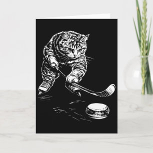 Rolig katt ishockeygrafik kort