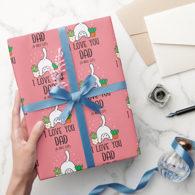 Rolig katt jag älskar dig pappa jättegryt mycket presentpapper (Gifting)
