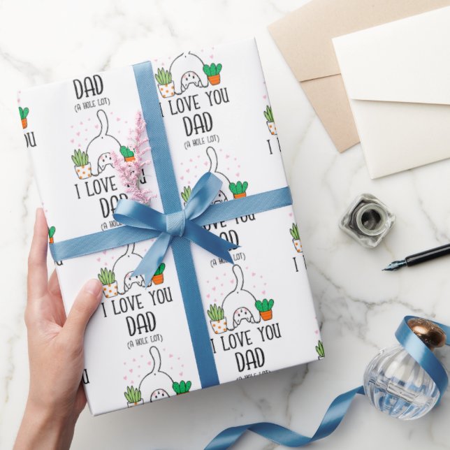 Rolig katt jag älskar dig pappa jättegryt mycket presentpapper (Gifting)