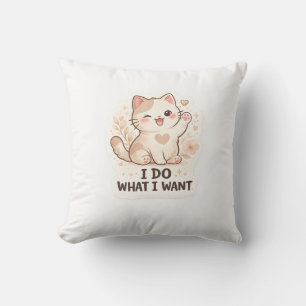 Rolig katt Jag gör vad jag vill Söt katt Kudde
