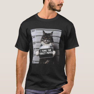 Rolig Katt Jag Rev Sönder Toalettpapper Husdjur Hu T Shirt