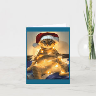 Rolig katt jul meme tröja Söt högtid meme C Kort