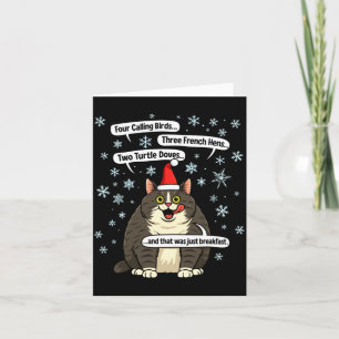 Rolig katt julkarpsång meme merch jultomte hatt ki kort